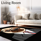 Dapper Pug Dog Tuxedo Tie Rug