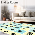 Grid Number Letter Arrangement Rug