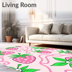 Pink Strawberry Swirls and Curls Rug