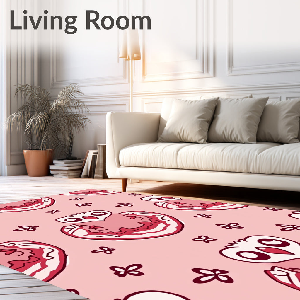Cute Red Owl Butterfly Garden Rug