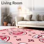 Cute Red Owl Butterfly Garden Rug