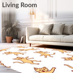 Playful Orange Cats Repeating Pattern Rug