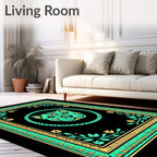 Emerald Mint Dog Portrait Frame Rug