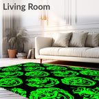 Vibrant Neon Screaming Face Horror Rug