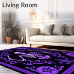 Purple Skeleton Black Ornate Frame Rug