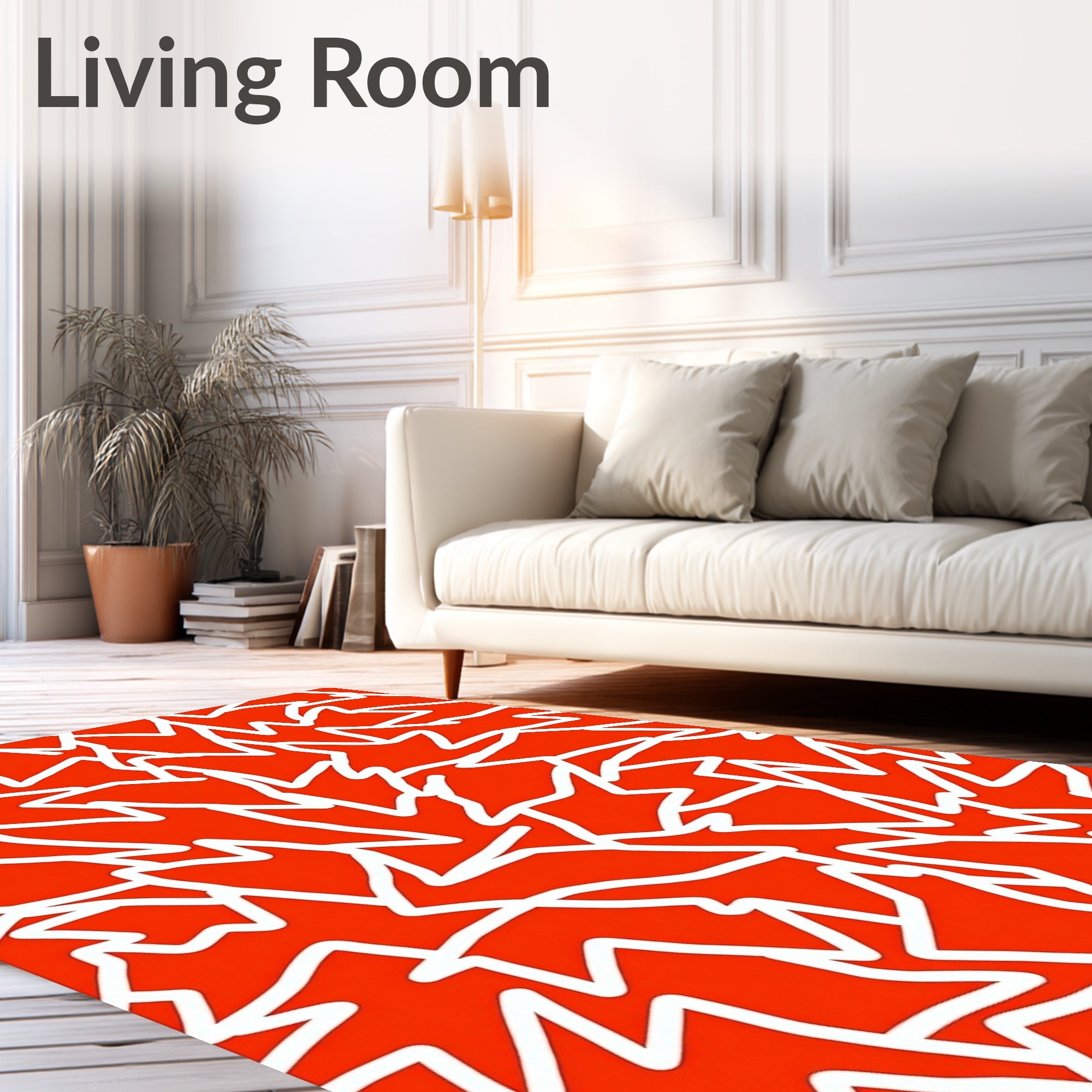 Bold Orange Jagged Interruption Rug