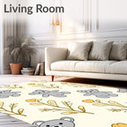 Gray Bears and Yellow Flowers Rug