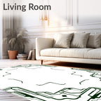 Green Circuit Board Geometric Border Rug
