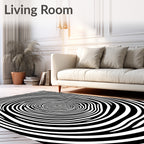 Onyx White Swirling Vortex Rug