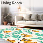 Cute Tiger Leafy Jungle Adventure Rug