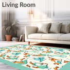 Whimsical Giraffe Rhino Playful Companions Rug