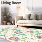 Whimsical Fawn Fables Playful Blossom Rug