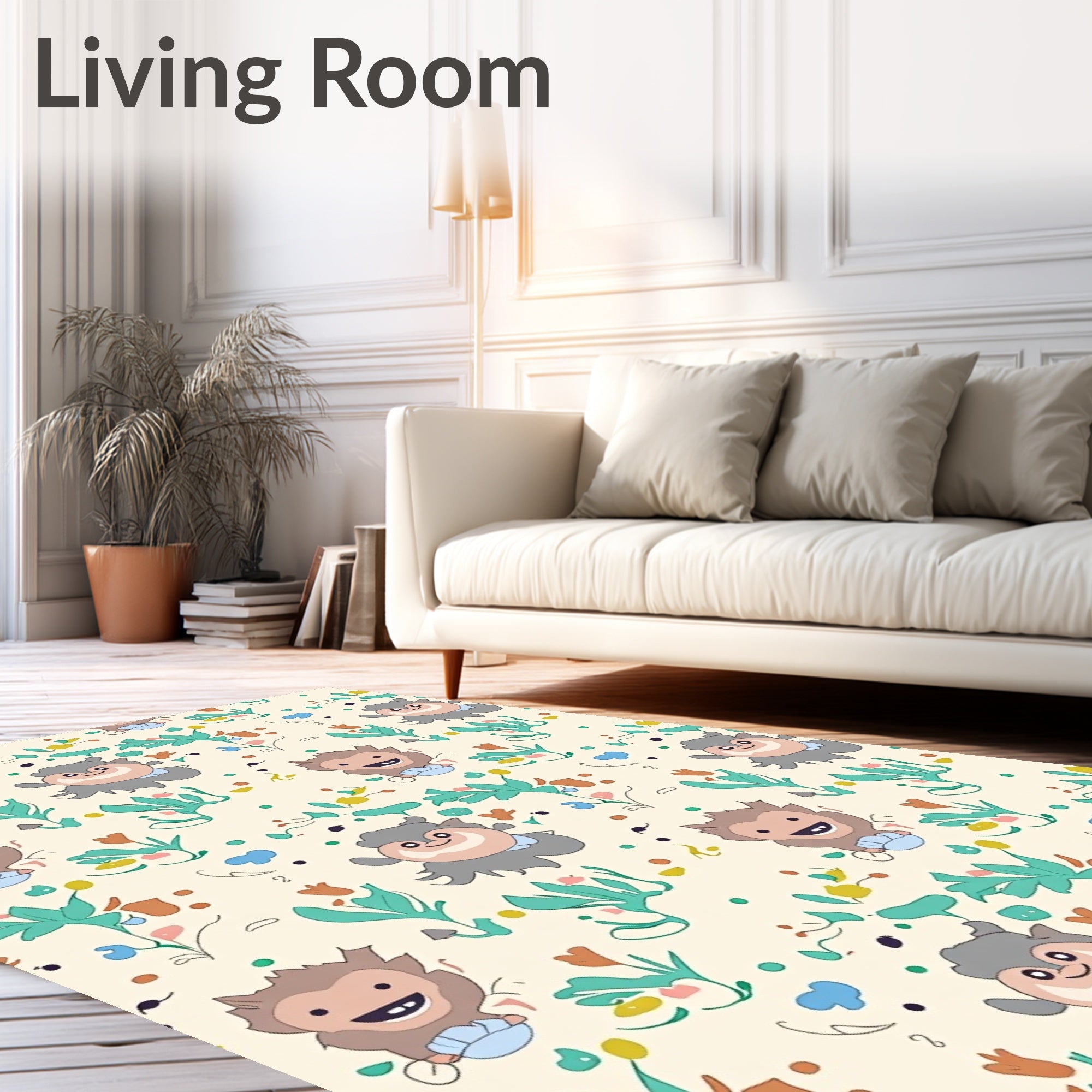 Whimsical Fawn Fables Playful Blossom Rug