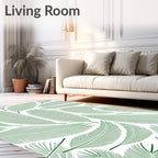 Green Feather Fern Arrangement Rug