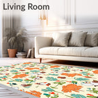 Playful Woodland Animals Whimsical Foliage Rug