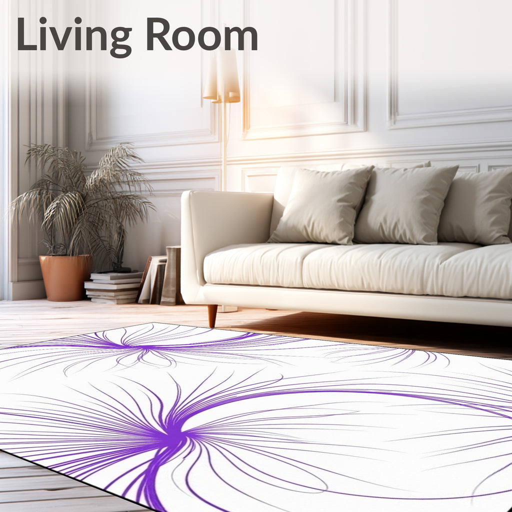 Vibrant Purple Swirl Burst Rug