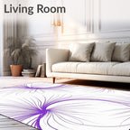 Vibrant Purple Swirl Burst Rug