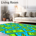 Green Money And Stars Rug