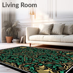 Emerald Green Monkey Foliage Tapestry Rug