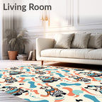 Playful Panda Bear Abstract Shapes Rug