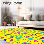 Colorful Playful Retro Icons Rug