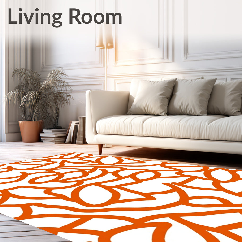 Bold Orange Organic Flow Rug