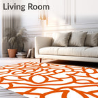 Bold Orange Organic Flow Rug