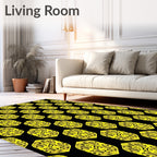 Yellow Shield Geometric Repeating Rug
