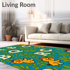 Whimsical Cartoon Bears Alphabet Garden Rug