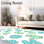 Cute Dinosaurs and Alphabet Letters Rug