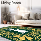Enchanted Forest White Rabbit Motif Rug
