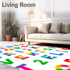 Vibrant Alphabet Collage Rug