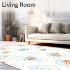 Cute Sleeping Bears on Clouds Rug