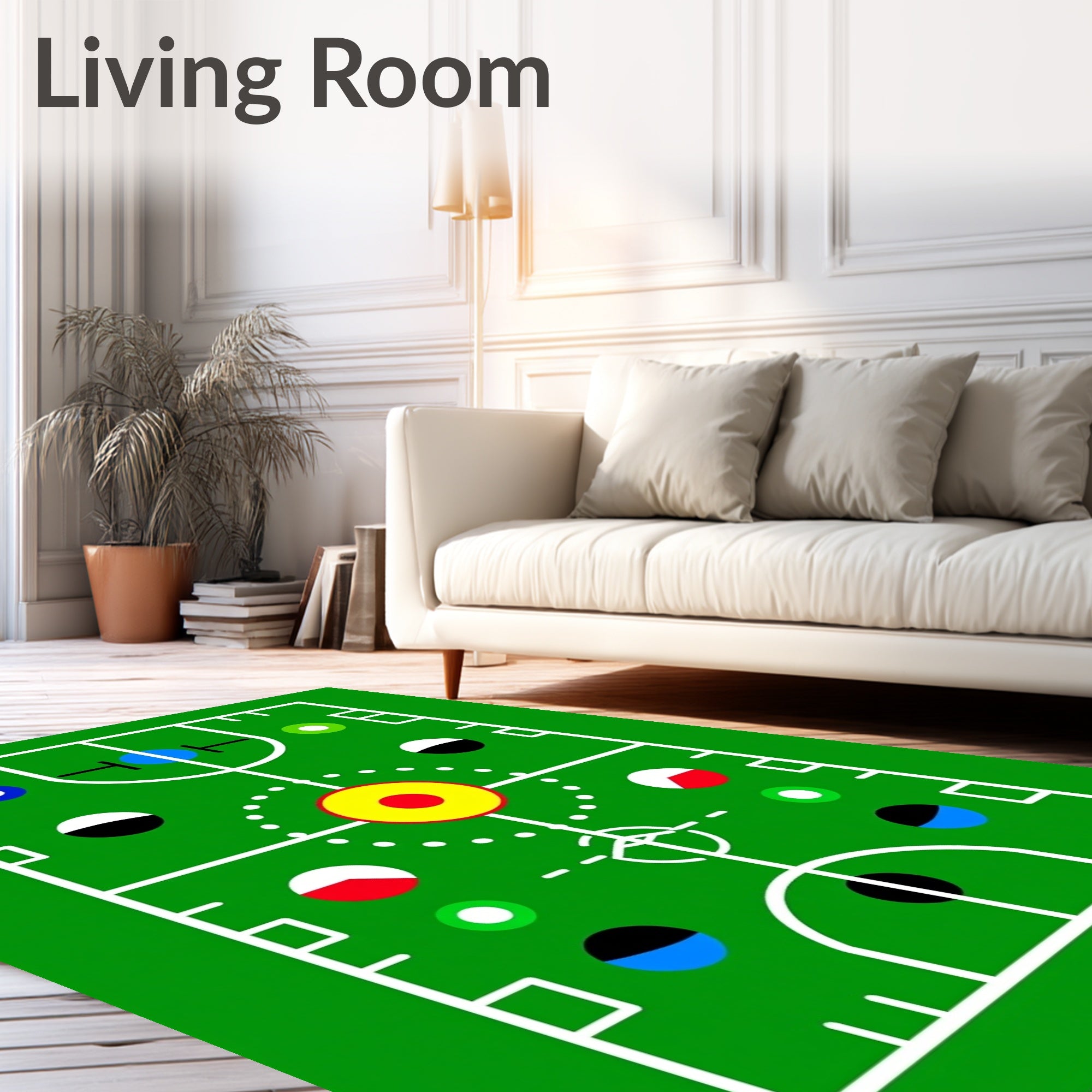Mod Green Field Concentric Circles Icons Rug
