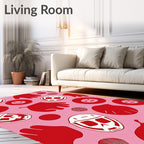 Whimsical Red Skull And Hands Rug