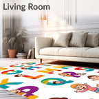 Rainbow Alphabet Kids Graphic Rug