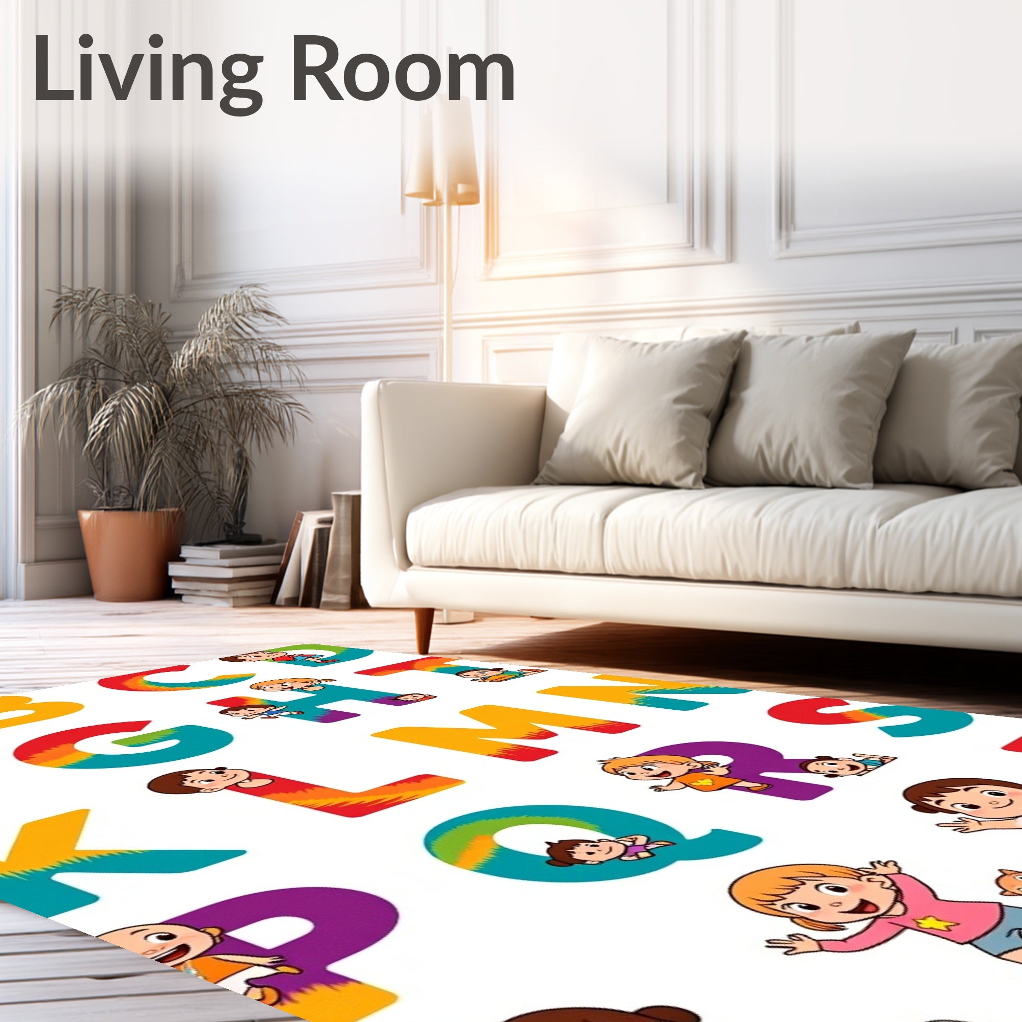 Rainbow Alphabet Kids Graphic Rug