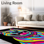 Vibrant Tri-Color Dog Portrait Rug