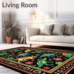 Charming Dinosaur Snowflake Christmas Rug
