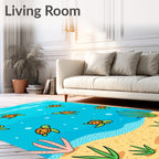 Cute Sea Turtles Underwater Scene Rug