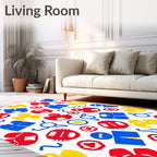 Primary Color Geometric Figures Rug