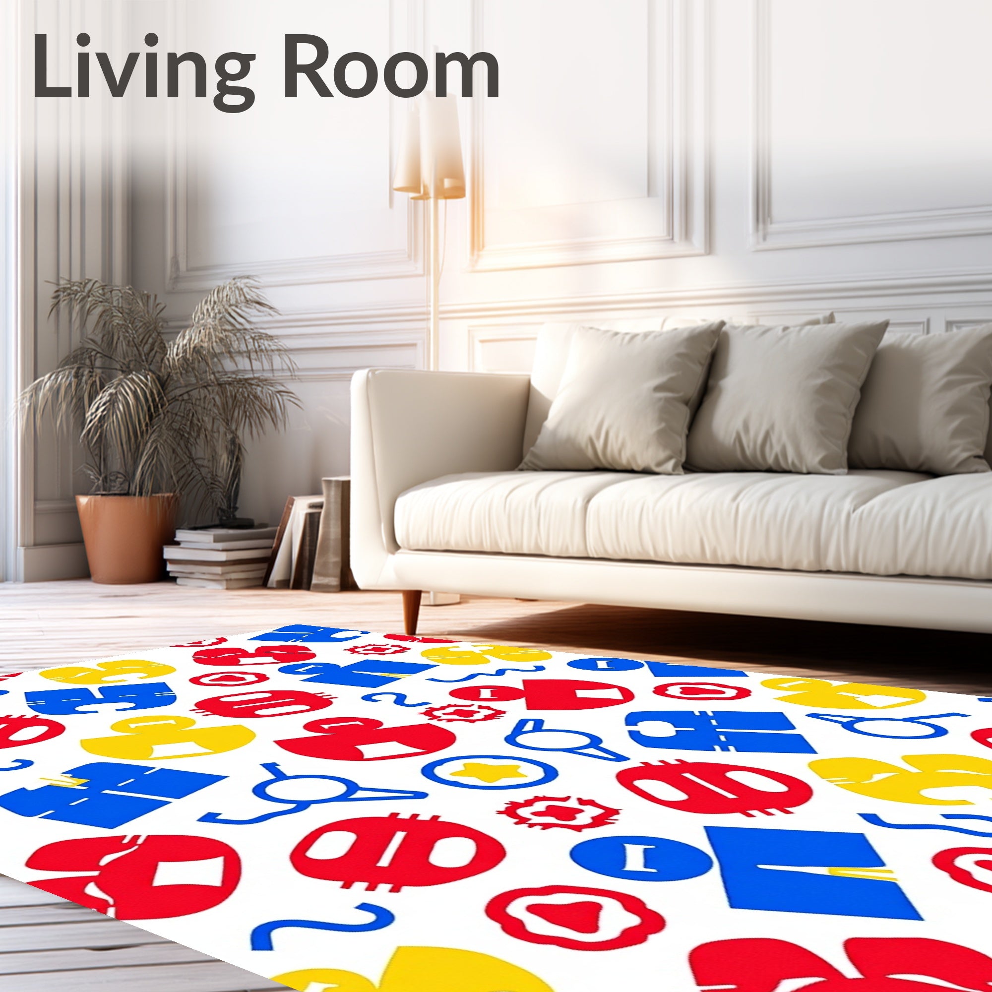 Primary Color Geometric Figures Rug