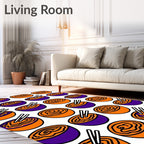Orange Purple Swirl Noodle Bowls Rug