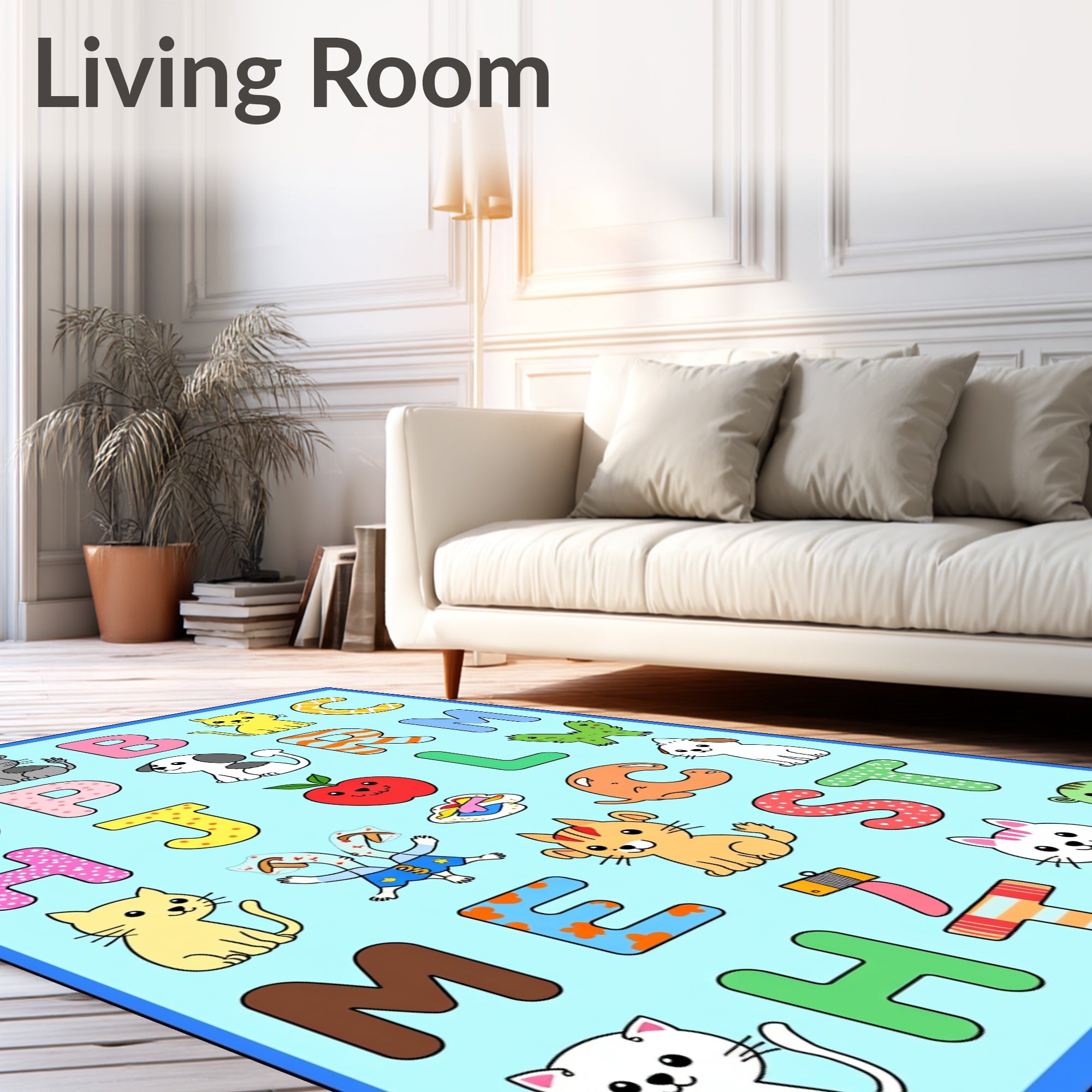 Playful Alphabet Animals and Objects Rug
