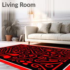 Radical Red Abstract Maze Rug