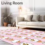 Whimsical Candy Alphabet Ice Cream Clouds Rug