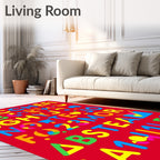 Alphabet Colors Geometric Shapes Rug