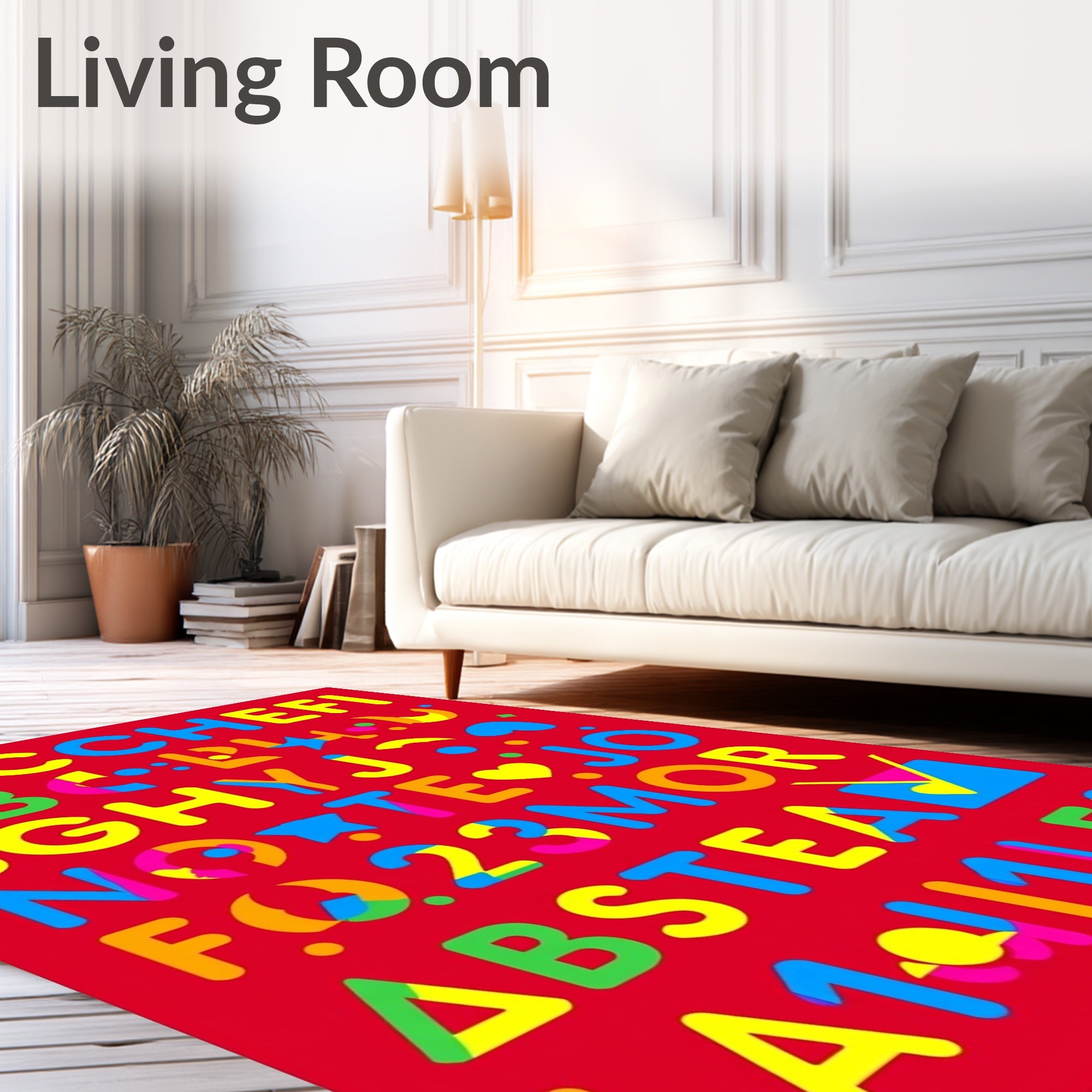 Alphabet Colors Geometric Shapes Rug