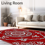 Crimson Medallion Floral Lace Rug