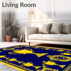 Royal Yellow Trophies Blue Regal Rug